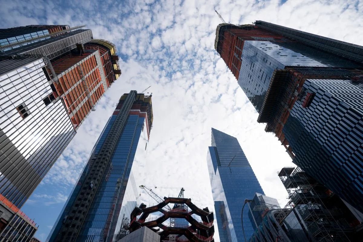 Construction is underway at Hudson Yards in New York on Nov. 2, 2017. Real estate across the country looks to be in bubble territory again. (DON EMMERT/AFP/Getty Images)