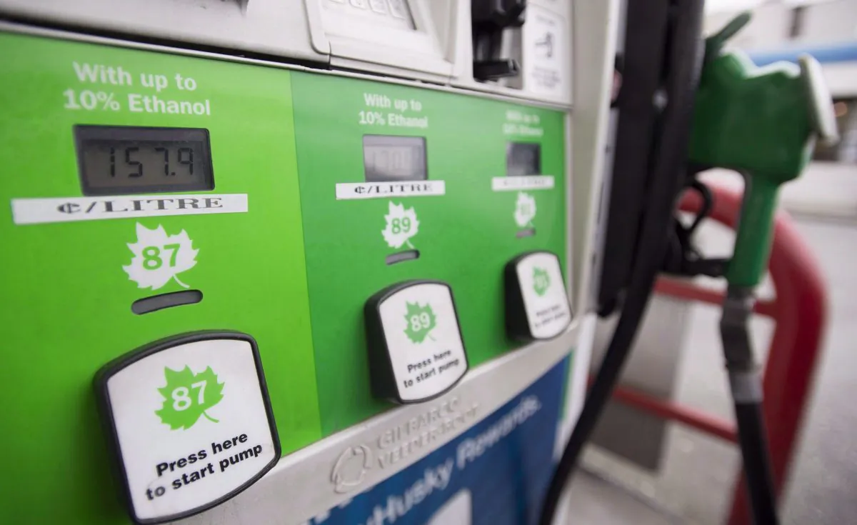 A gas pump in Vancouver, B.C. on April 30, 2018. (The Canadian Press/Jonathan Hayward)