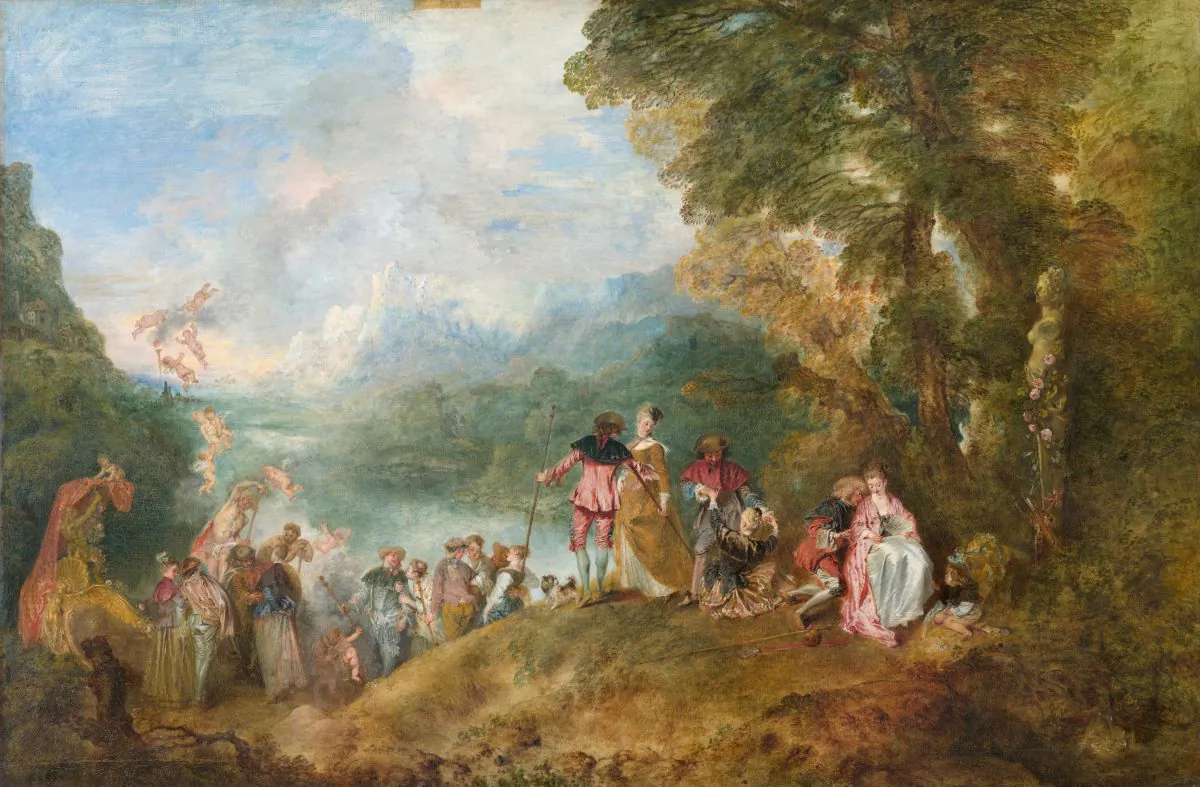 “The Embarkation for Cythera,”  1717 by Antoine Watteau (1684–1721). Oil on canvas 50.7 inches by 76.3 inches, Louvre Museum. (Public Domain)