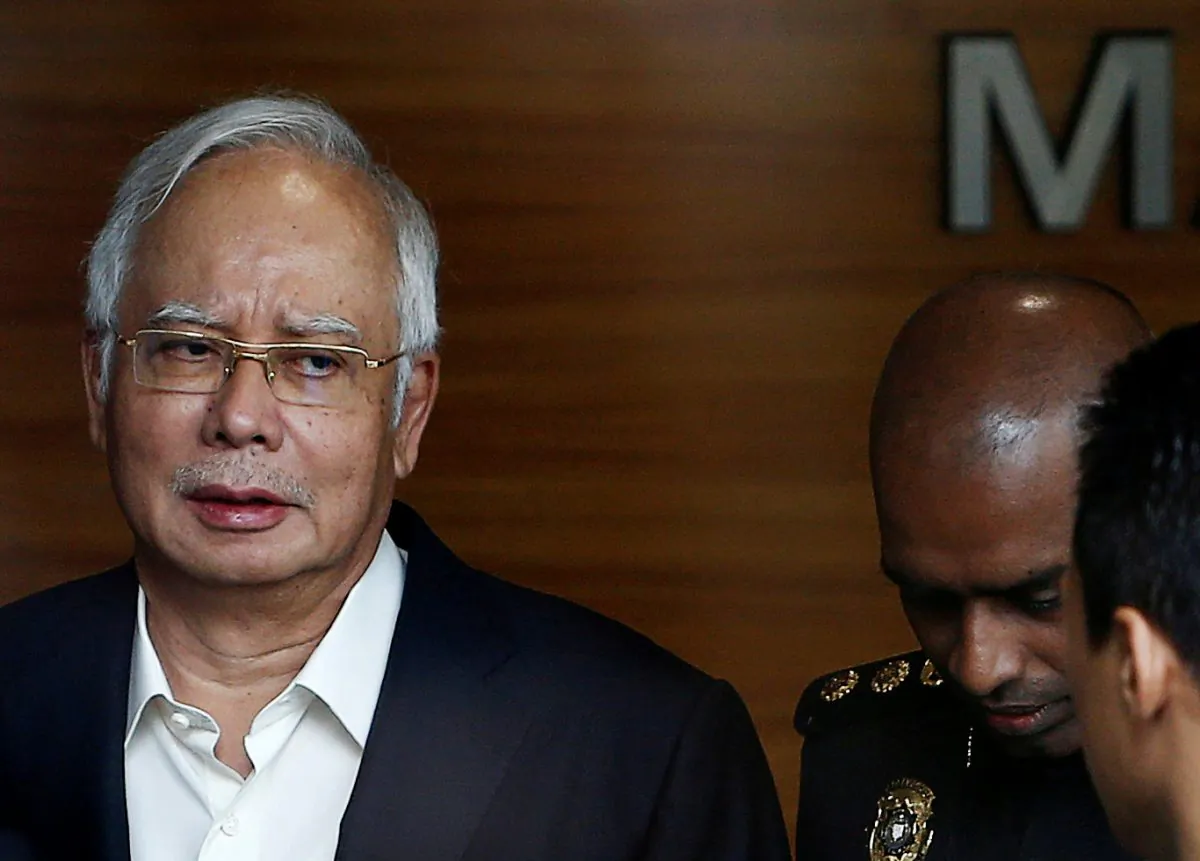 Malaysia's former Prime Minister Najib Razak arrives to give a statement to the Malaysian Anti-Corruption Commission in Putrajaya, Malaysia, on May 24, 2018. (Lai Seng Sin/Reuters)