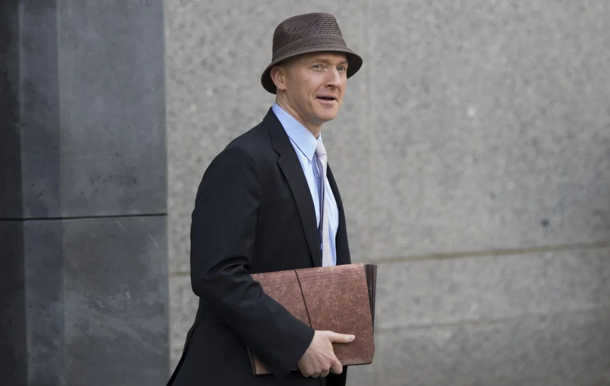 Former Trump campaign associate Carter Page arrives at a courthouse in New York City, N.Y., on April 16, 2018. (Drew Angerer/Getty Images)