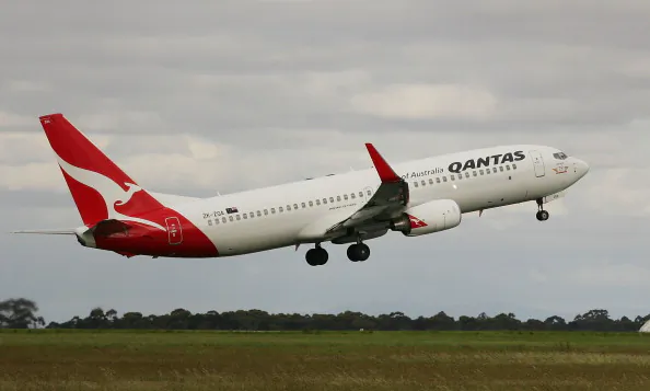 A Qantas airplane takes off at Melbourne Airport in Melbourne, Australia, on October 31, 2011. (Scott Barbour/Getty Images)
