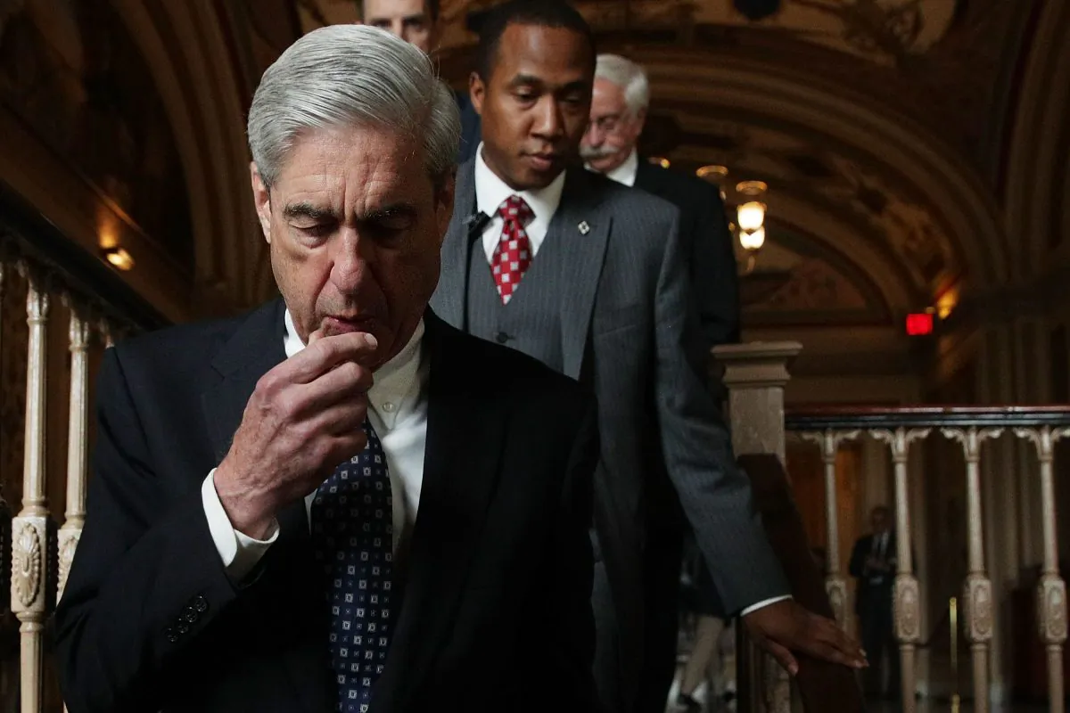 Special counsel Robert Mueller (L) arrives at the U.S. Capitol for closed meeting with members of the Senate Judiciary Committee June 21, 2017 in Washington, DC. The committee meets with Mueller to discuss the firing of former FBI Director James Comey. (Alex Wong/Getty Images)