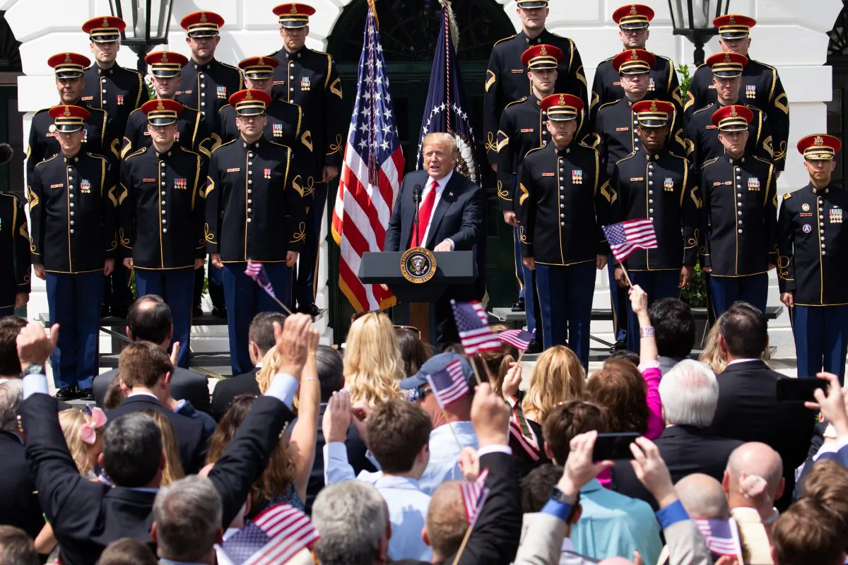 President Donald Trump participates in the Celebration of America on the South Lawn of the White House in Washington on June 5, 2018. (Samira Bouaou/The Epoch Times)