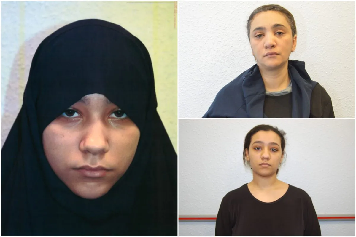 Safaa Boular (L), convicted of terrorism offenses on June 4 along with her mother, Mina Dich (top R), and her sister, Rizlaine Boular (bottom R), who both pled guilty to terrorism charges, together with a fourth woman. (Met Police) 