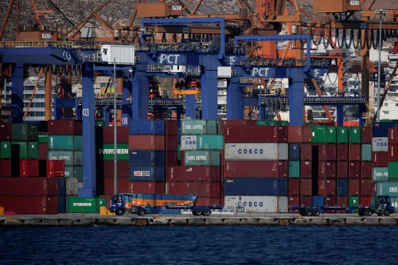 A view of the Piraeus Container Terminal, near Athens, Greece, on September 20, 2017. (Alkis Konstantinidis/Reuters)