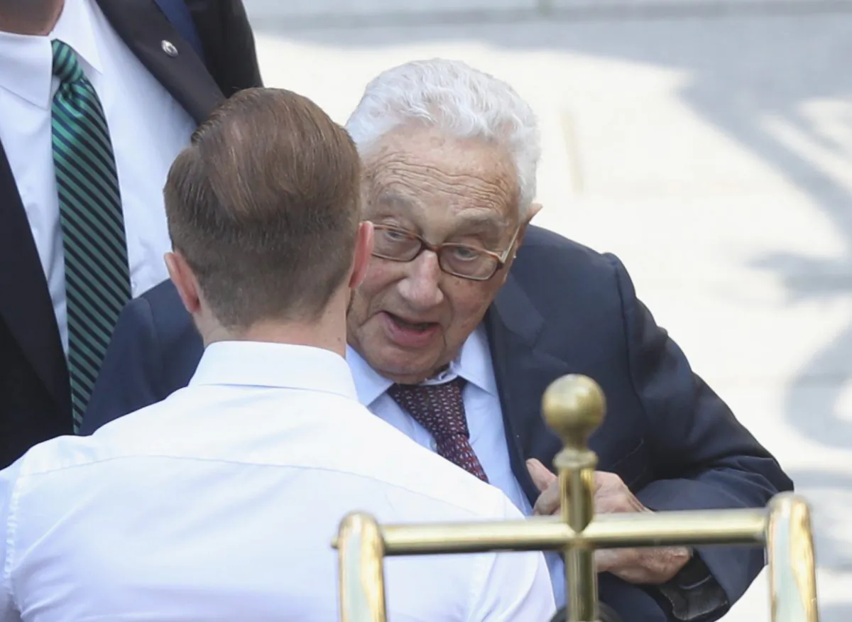 Former U.S. Secretary of State Henry Kissinger arrives at the 2016 Bilderberg Group conference on June 9, 2016 in Dresden, Germany. (Sean Gallup/Getty Images)
