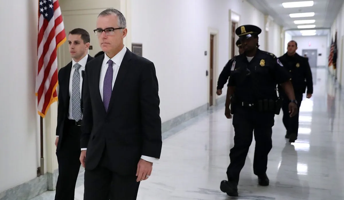Then-FBI Deputy Director Andrew McCabe (2nd L) in the Rayburn House Office Building in Washington on Dec. 21, 2017.  (Chip Somodevilla/Getty Images)