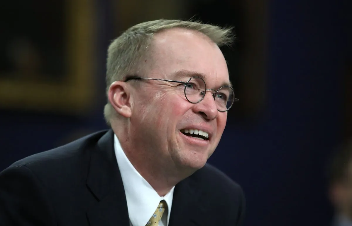 Office of Management and Budget Director Mick Mulvaney on Capitol Hill in Washington, D.C., on April 18, 2018. (Mark Wilson/Getty Images)