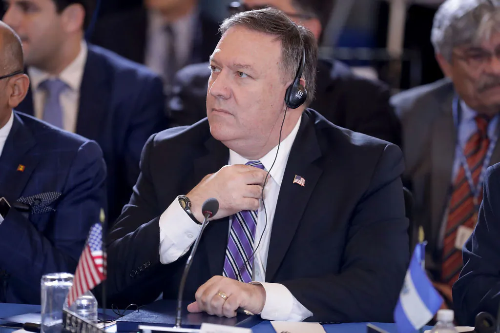 Secretary of State Mike Pompeo addresses a plenary session on June 4, 2018, in Washington, D.C. Pompeo recently created a task force to investigate suspected sonic attacks on U.S. government employees. (Chip Somodevilla/Getty Images)