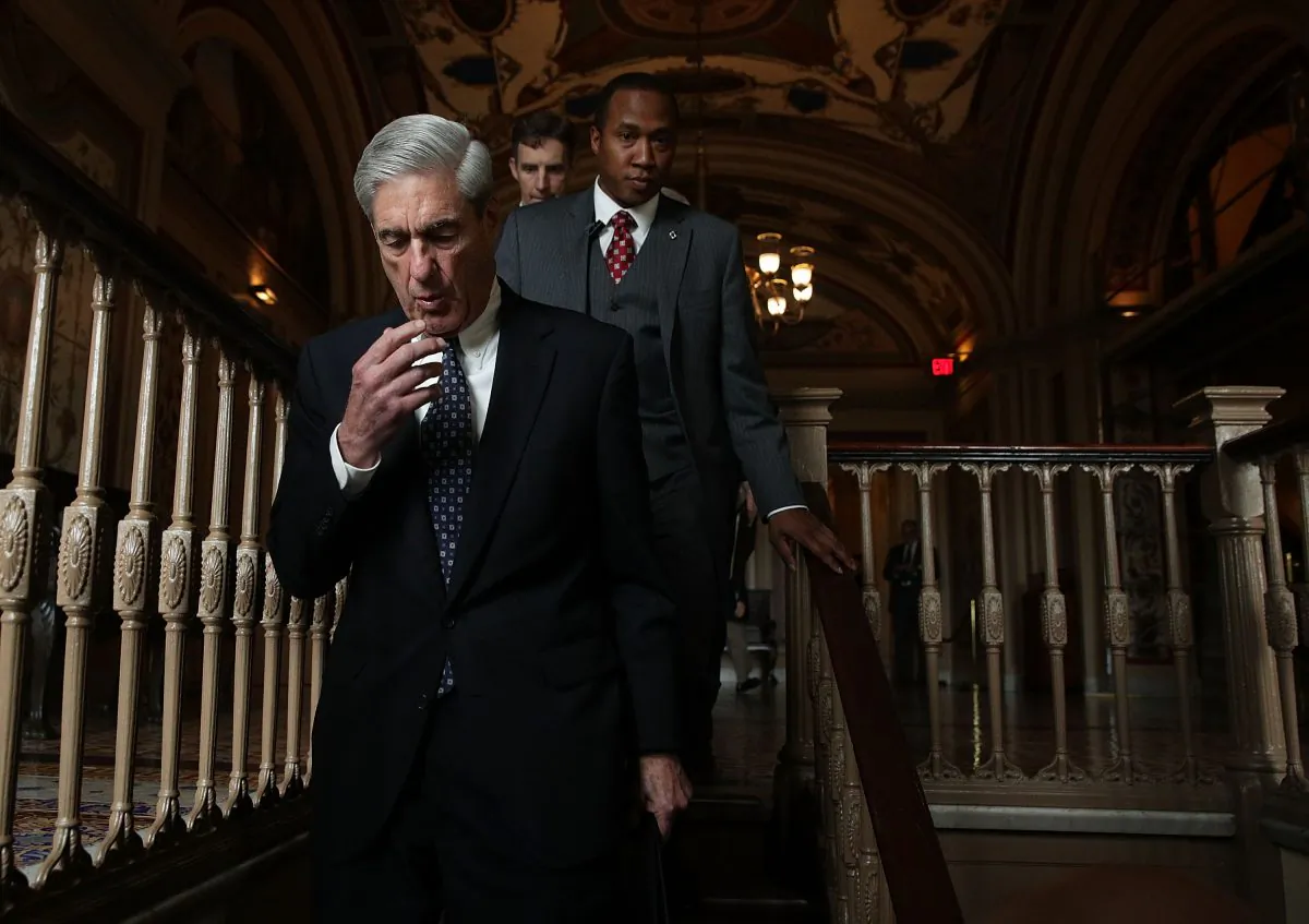 Special counsel Robert Mueller (L) arrives at the U.S. Capitol for closed meeting with members of the Senate Judiciary Committee in Washington, D.C., on June 21, 2017. (Alex Wong/Getty Images)
