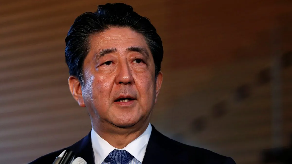 Japan's Prime Minister Shinzo Abe speaks to media after the summit between the United States and North Korea in Singapore, at Abe's official residence in Tokyo, Japan, on June 12, 2018. (Issei Kato/Reuters)