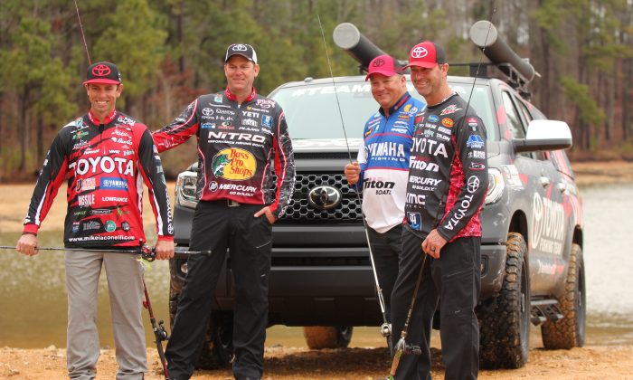 Toyota Bass Fishing Team members: (L–R) Michael Iaconelli, Kevin VanDam, Terry Scroggins, and Gerald Swindle. (Alan McGuckin)
