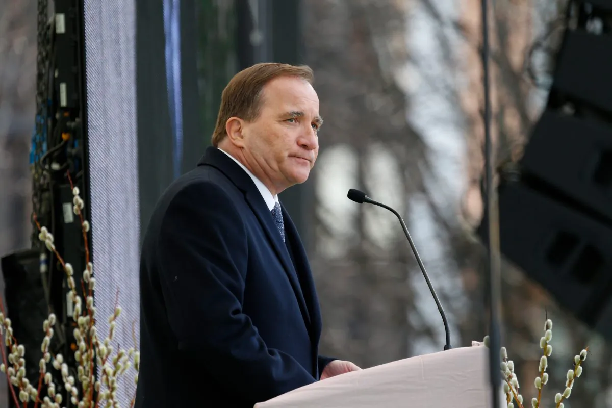 Prime Minister of Sweden Stefan Lofven gives a speech during a tribute to victims of Stockholm terrorist attack on the first anniversary on April 7, 2018 in Stockholm, Sweden. (Michael Campanella/Getty Images)