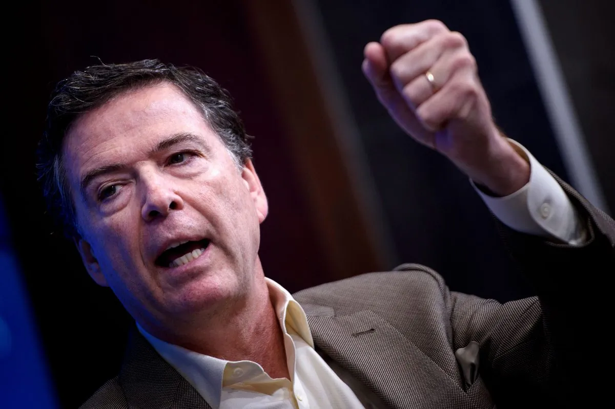 Former FBI Director James Comey at the Brookings Institution on May 11, 2018. (Brendan Smialowski / AFP)