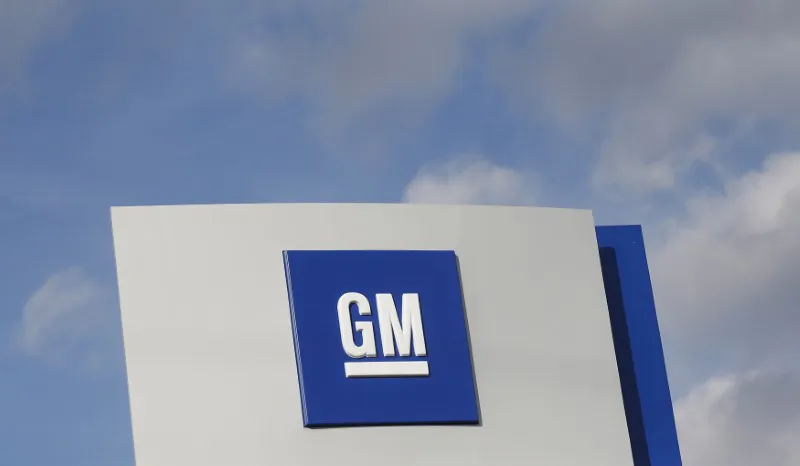 The GM logo is seen at the General Motors Warren Transmission Operations Plant in Warren, Mich., on Oct. 26, 2015. (Rebecca Cook/Reuters/File Photo)