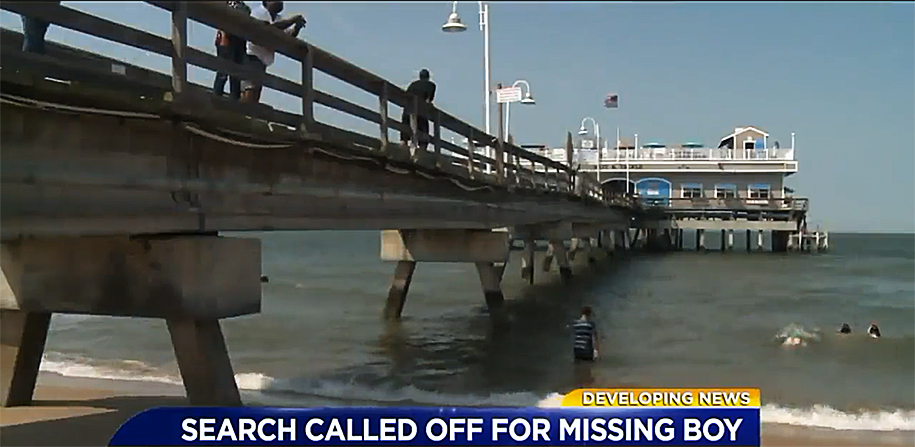Three children were seen struggling in the currents around Ocean View Pier. (WTKR screenshot)