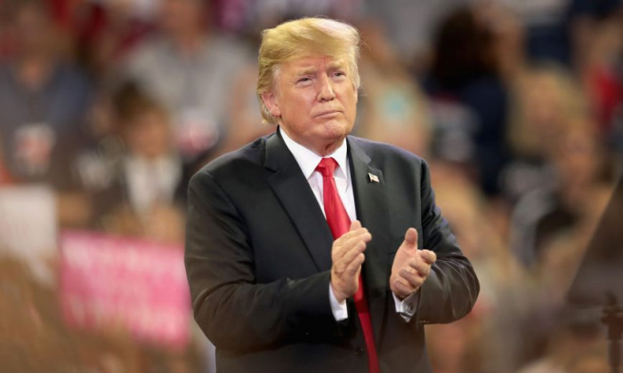 President Donald Trump speaks to supporters during a campaign rally at the Amsoil Arena in Duluth, Minnesota, on June 20, 2018. (Scott Olson/Getty Images)