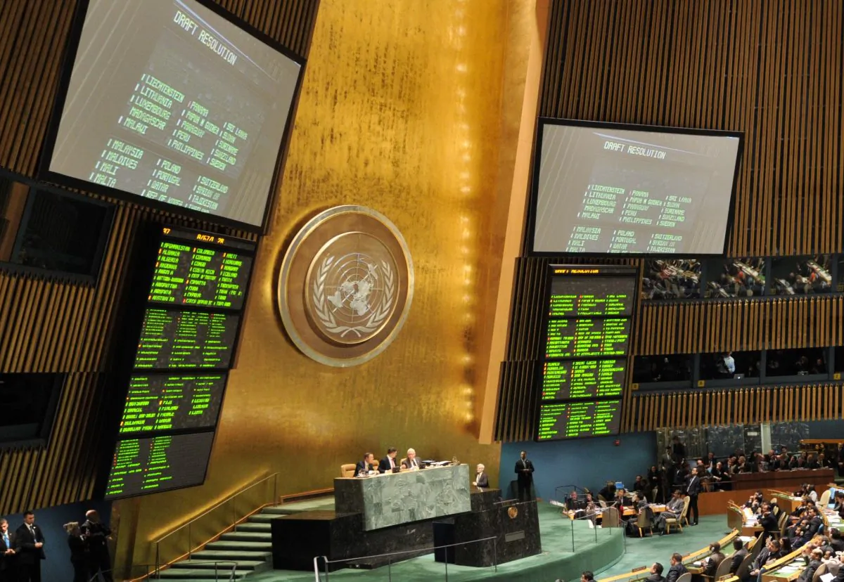 The United Nations General Assembly chamber of the UN headquarters in New York in a Nov. 29, 2012, file photo. (Stan Honda/AFP/Getty Images)