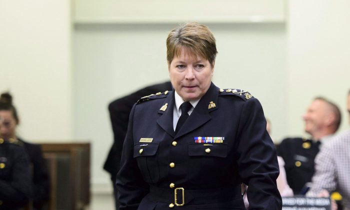 RCMP Commissioner Brenda Lucki appears at a House of Commons committee in Ottawa on May 7, 2018. (The Canadian Press/Sean Kilpatrick)