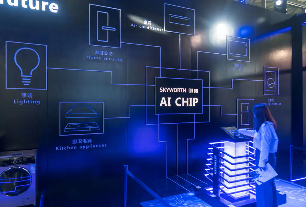 Skyworth AI chip at the Consumer Electronics Show (CES) Asia in Shanghai on June 13, 2018. (AFP/Getty Images)