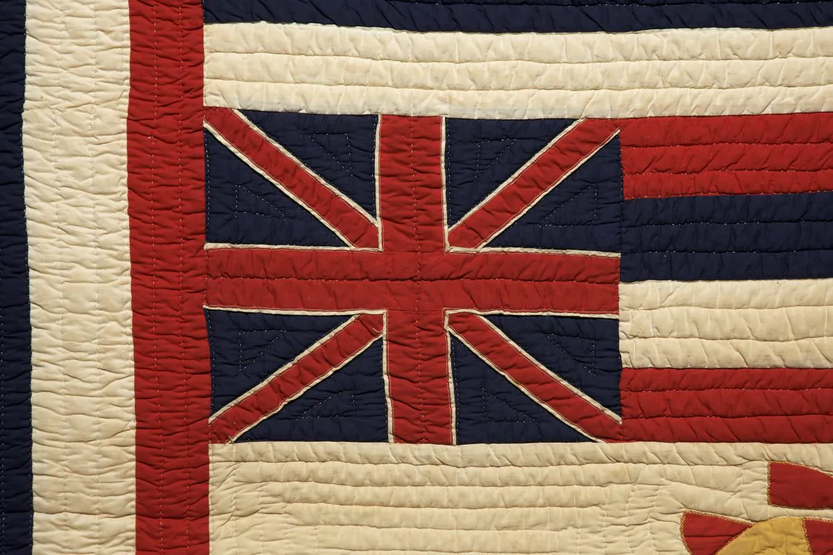 Close-up of Hawaiian Flag detail on the quilt. (American Museum in Britain)