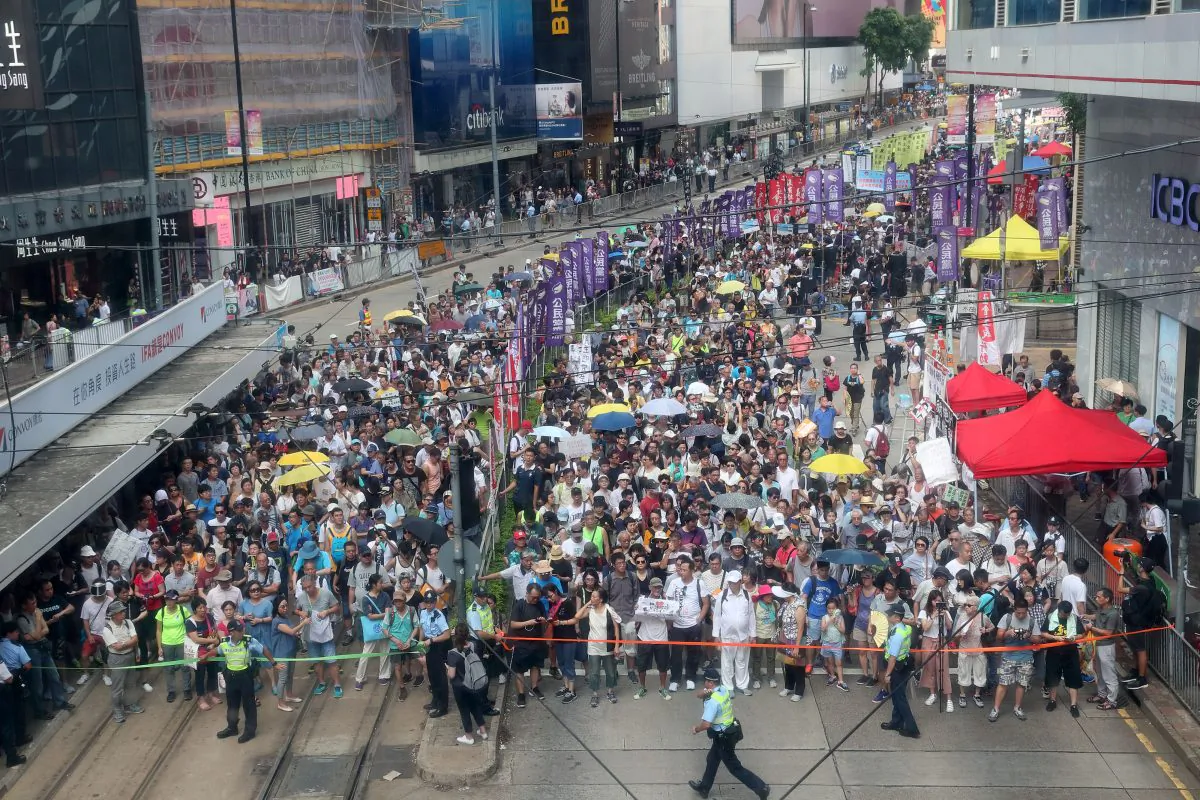 Overview of the parade in Hong Kong on July 1, 2018. (Li Yi/The Epoch Times)