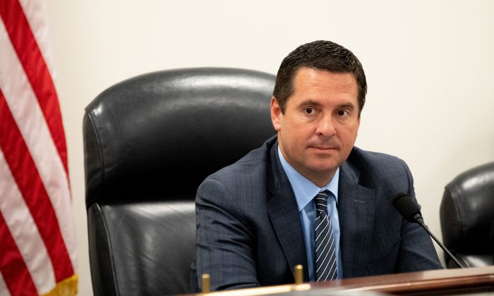 Rep. Devin Nunes chairs a Permanent Select Committee on Intelligence hearing on May 17, 2018. (Samira Bouaou/The Epoch Times)