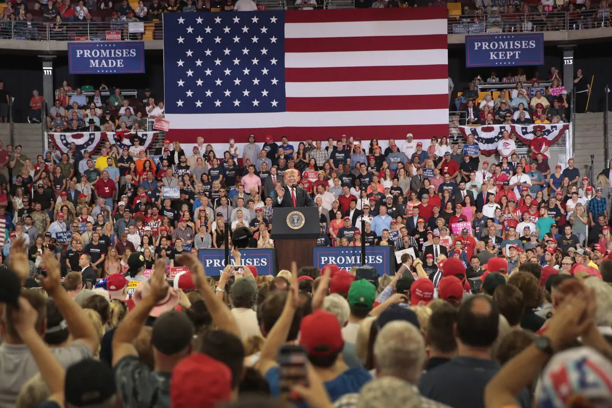 President Donald Trump speaks to supporters during a campaign rally at the Amsoil Arena in Duluth, Minnesota on June 20, 2018. (Scott Olson/Getty Images)