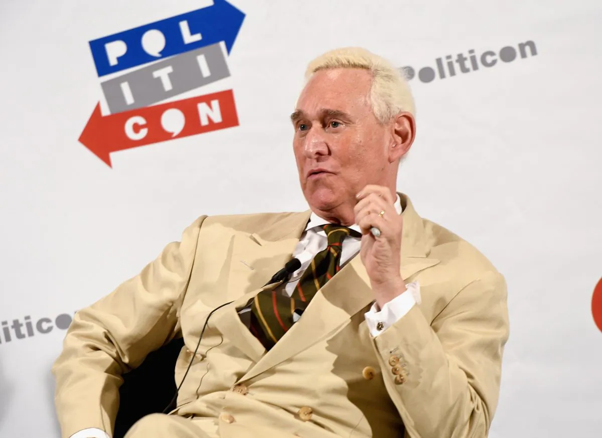 Roger Stone during Politicon at the Pasadena Convention Center in Pasadena, Calif., on July 29, 2017. (Joshua Blanchard/Getty Images for Politicon)