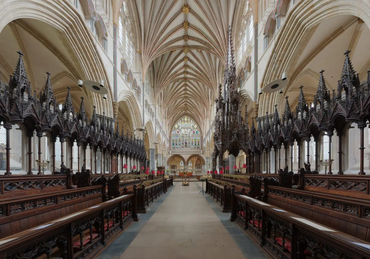 Within Exeter Cathedral looking east toward the Lady Chapel. (DAVID ILIFF. /CC-BY-SA 3.0)