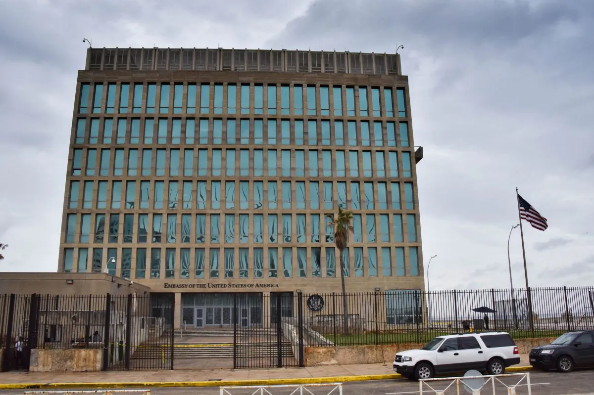 The U.S. Embassy, shortly after half its personnel suffered an alleged sonic weapon attack, in Havana, Cuba, on Sept. 29, 2017.. (Adalberto Roque/AFP/Getty Images)