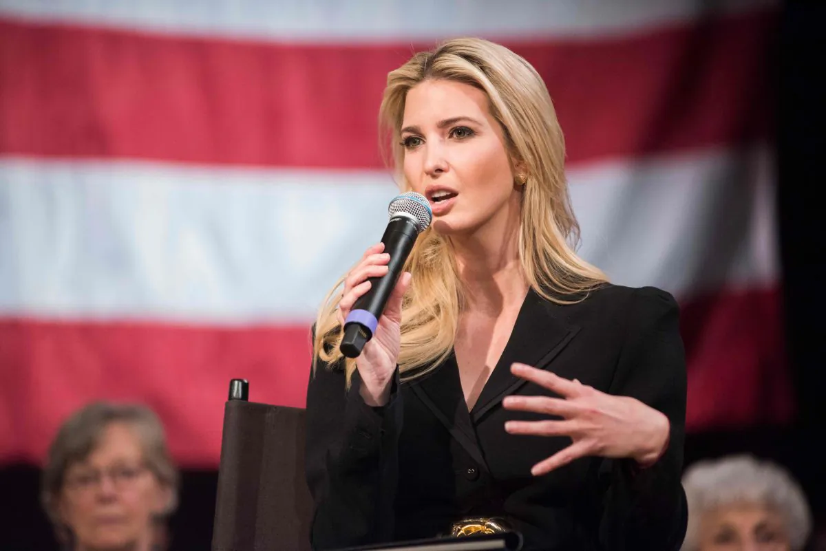 Advisor to the President Ivanka Trump speaks at the Derry Opera House during a town hall with residents of Derry, New Hampshire on April 17, 2018. (RYAN MCBRIDE/AFP/Getty Images)