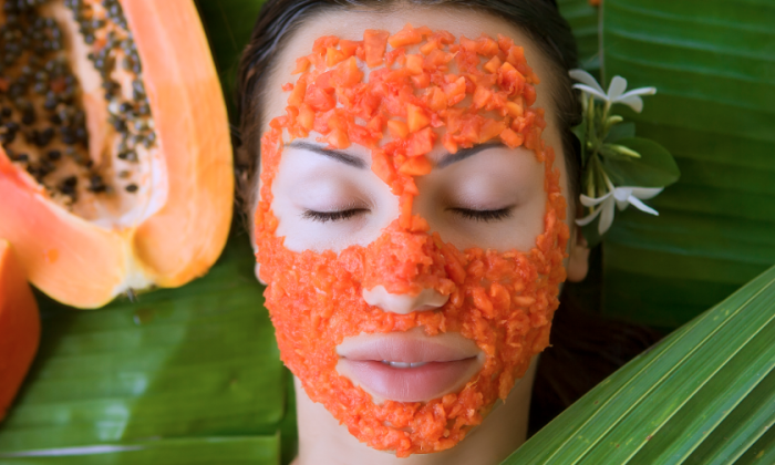 If you have dry or blemished skin, you can use all of the insides of a papaya to help exfoliate, cleanse, and moisturizer your skin.