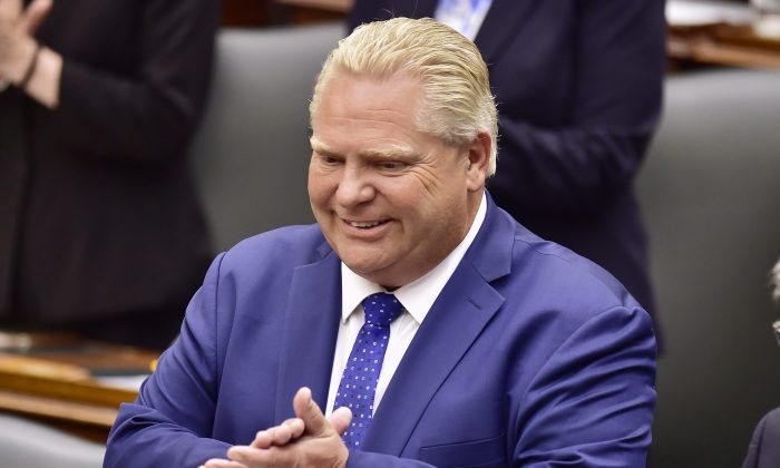 Ontario Premier Doug Ford at the Ontario Legislature at Queen's Park in Toronto on on June 12, 2018.  (The Canadian Press/Frank Gunn)