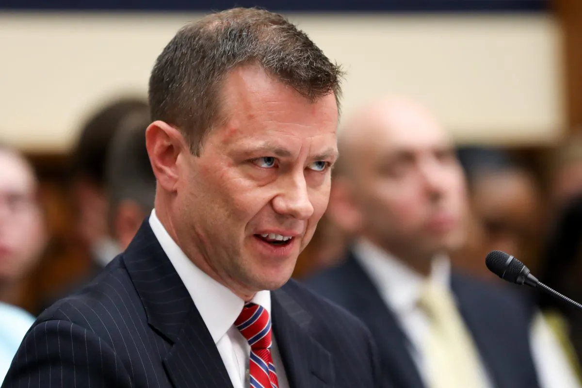 FBI Deputy Assistant Director Peter Strzok testifies at the Committee on the Judiciary and Committee on Oversight and Government Reform Joint Hearing in Washington, on July 12, 2018. (Samira Bouaou/The Epoch Times)