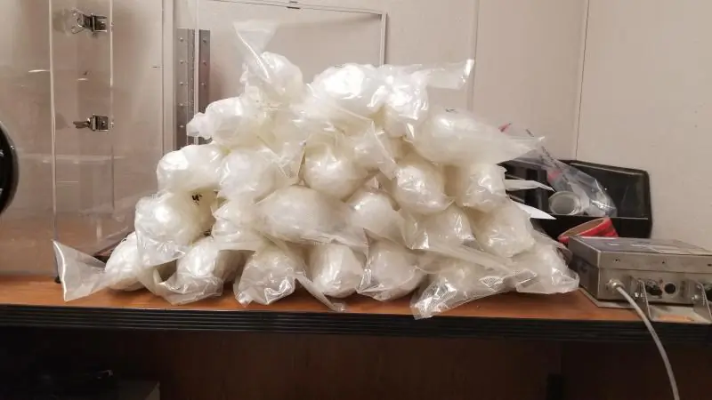 A woman suspected of smuggling methamphetamine inside her vehicle’s gas tank on July 14, 2018. (U.S. Customs and Border Protection)