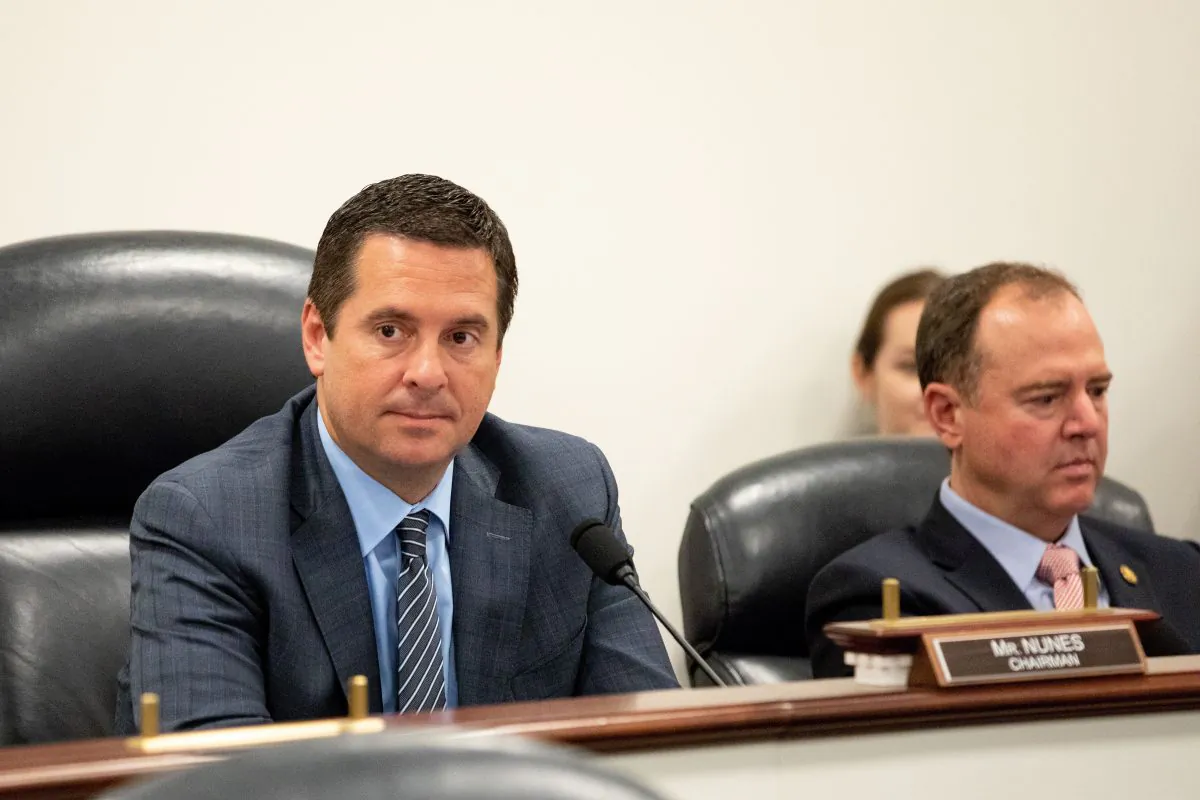 Rep. Devin Nunes (L) chairs a Permanent Select Committee on Intelligence hearing at U.S. Congress in Washington on May 17, 2018. (Samira Bouaou/The Epoch Times)
