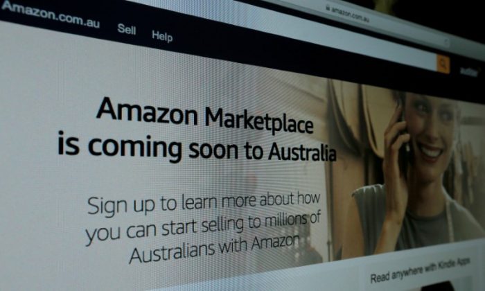 A web page featuring Amazon's Australian URL is pictured in this photo illustration April 20, 2017.   (Reuters/Jason Reed)