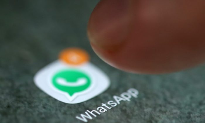 The WhatsApp app logo is seen on a smartphone in this picture illustration taken September 15, 2017. (Reuters/Dado Ruvic/Illustration)