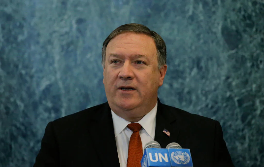 U.S. Secretary of State Mike Pompeo speaks to members of the media at the U.N. headquarters in New York City on July 20, 2018. Pompeo met with the UN Security Council for a briefing on the North Korea Summit. (Kena Betancur/Getty Images)