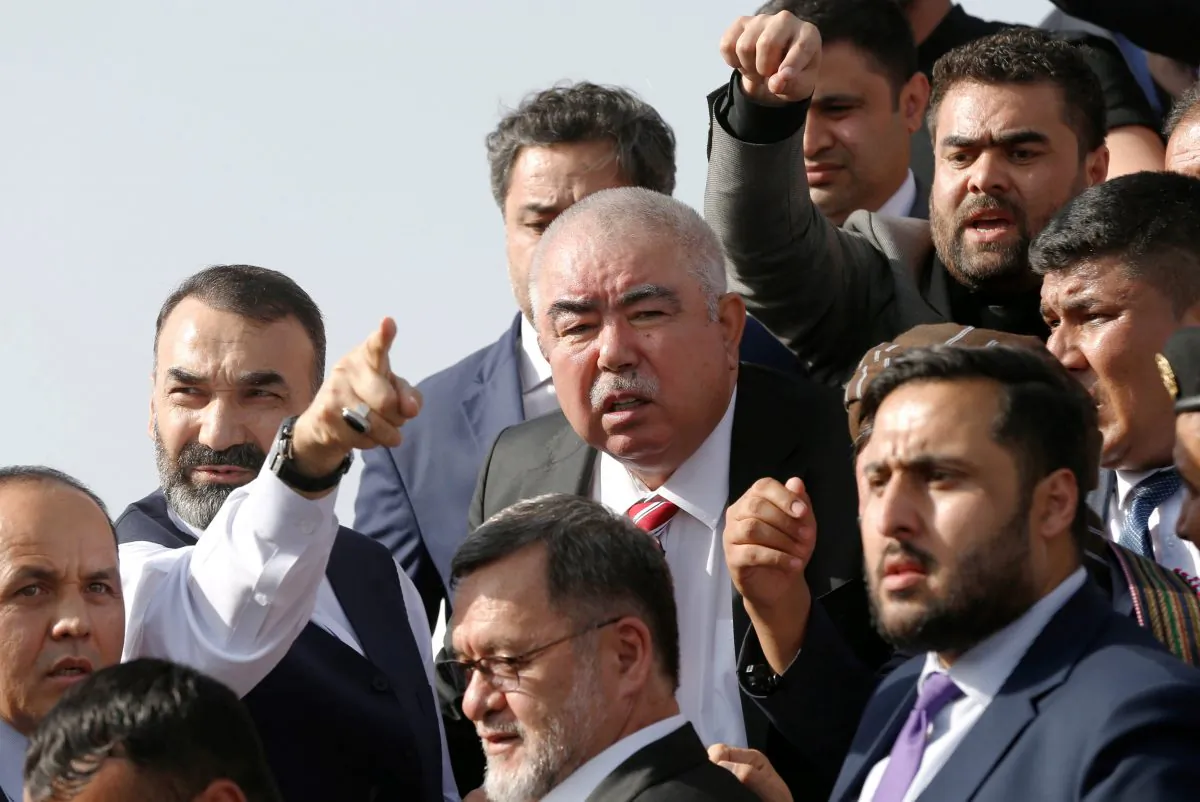 Afghan Vice President Abdul Rashid Dostum arrives at the Hamid Karzai International Airport in Kabul, Afghanistan, July 22, 2018. (Reuters/Omar Sobhani)