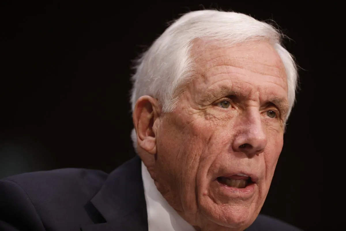 Retired Rep. Frank Wolf (R-VA) speaks to the Congressional Executive Commission on Human Rights on Capitol Hill March 1, 2017 in Washington, DC. (Aaron P. Bernstein/Getty Images)