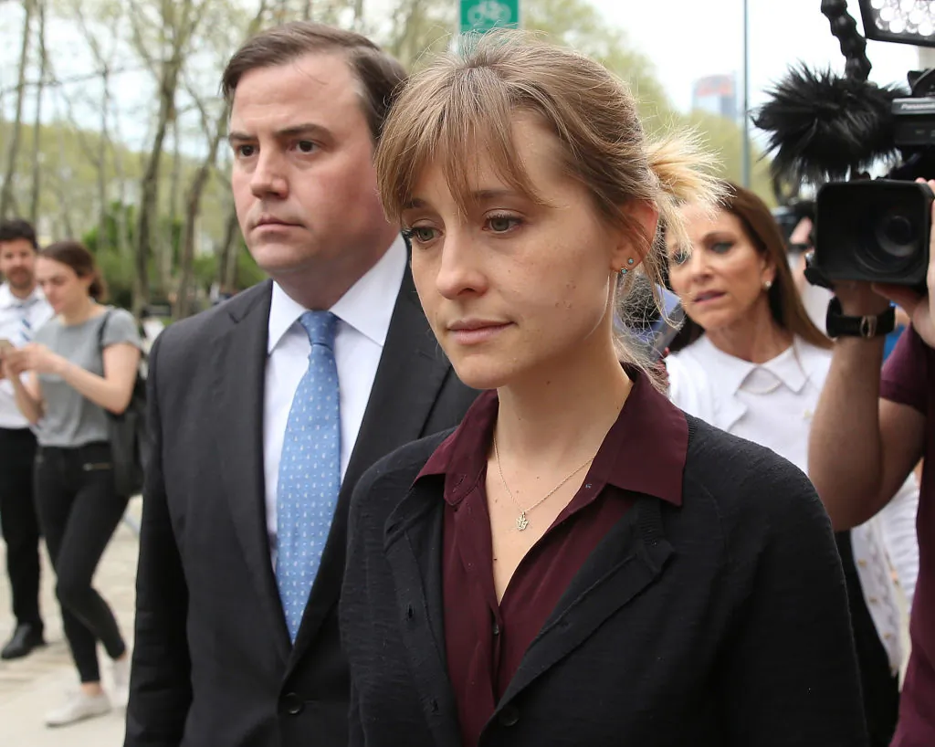 Actress Allison Mack leaves the U.S. Eastern District Court after a bail hearing related to sex-trafficking charges filed against her, on May 4, 2018. (Jemal Countess/Getty Images)
