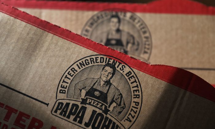 A Papa John's pizza box in Miami, Fla., on July 11, 2018. (Joe Raedle/Getty Images)