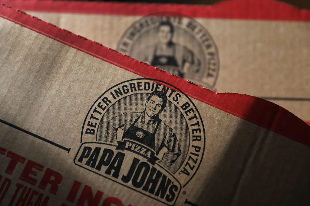 A Papa John's pizza box in Miami, Fla., on July 11, 2018. (Joe Raedle/Getty Images)