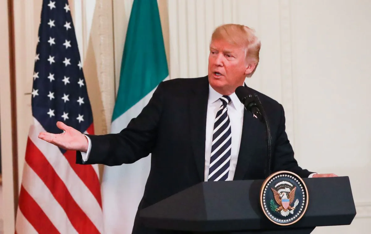 President Donald Trump holds a joint press conference in the East Room of the White House in Washington on July 30, 2018. (Samira Bouaou/The Epoch Times)