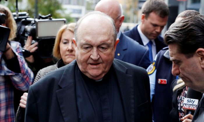 Archbishop Philip Wilson leaves Newcastle Local Court, in Newcastle, Australia, July 3, 2018. AAP/Darren Pateman/via REUTERS