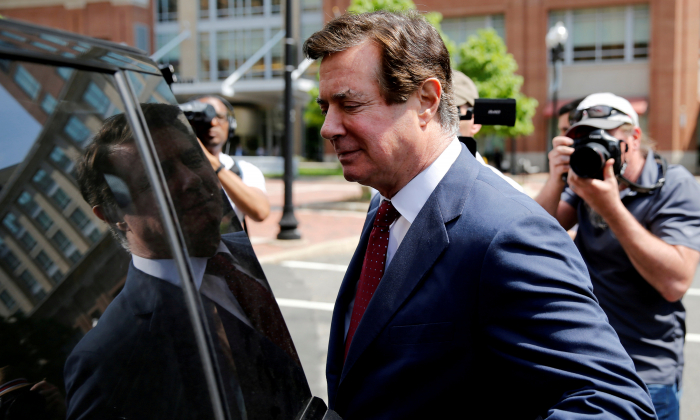 Paul Manafort departs U.S. District Court after a motions hearing in Alexandria, Virginia, U.S., May 4, 2018. (Jonathan Ernst/Reuters)