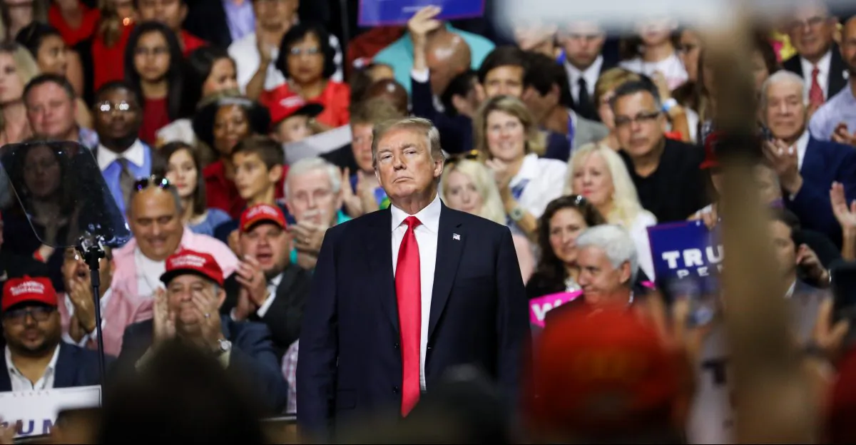 President Donald Trump speaks at a Make America Great Again rally in Tampa, Fla., on July 31, 2018. (Charlotte Cuthbertson/The Epoch Times)